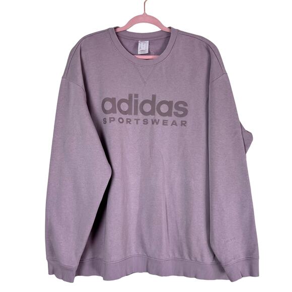 Adidas Sportswear Crewneck Sweatshirt Purple Lavender XL Athleisure Minimalist - Picture 1 of 5